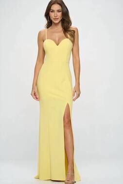 NEW WILD FLOWER perfect enchantment sweetheart evening gown in yellow